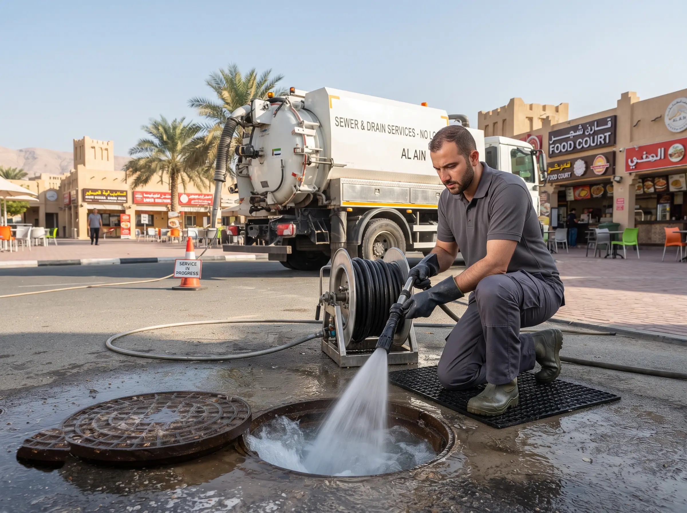 Al Barr Drain Line Jetting Ruwais service delivery in UAE
